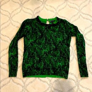 Large INC snakeskin print in green and black